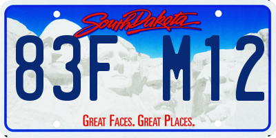 SD license plate 83FM12
