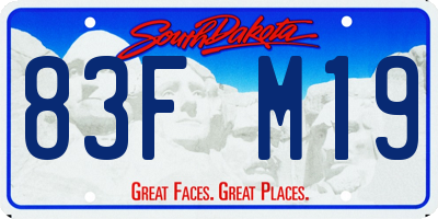 SD license plate 83FM19