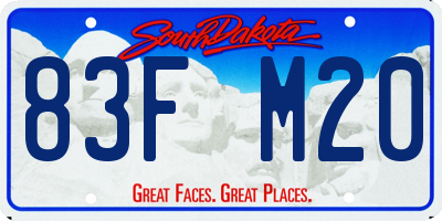 SD license plate 83FM20