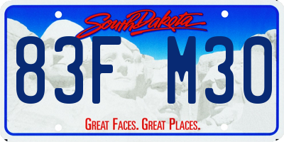 SD license plate 83FM30