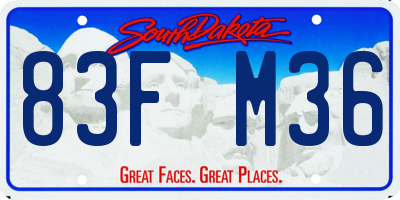 SD license plate 83FM36