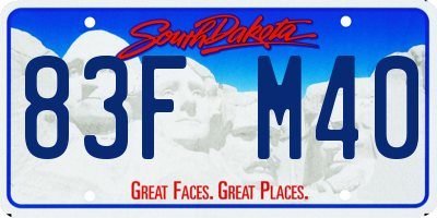 SD license plate 83FM40