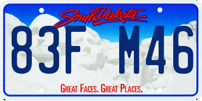 SD license plate 83FM46