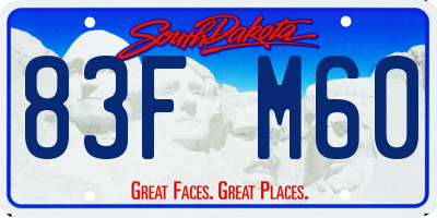 SD license plate 83FM60