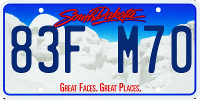 SD license plate 83FM70