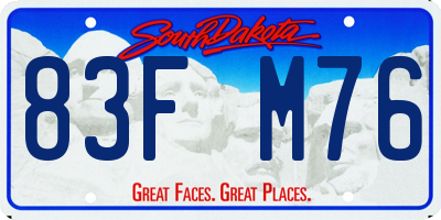 SD license plate 83FM76
