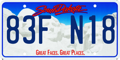 SD license plate 83FN18