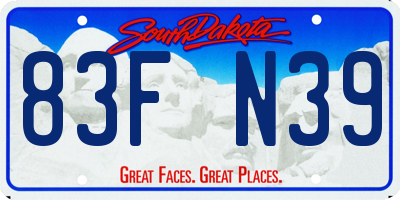 SD license plate 83FN39