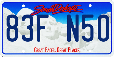 SD license plate 83FN50