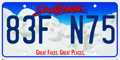 SD license plate 83FN75