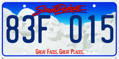 SD license plate 83FO15