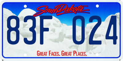 SD license plate 83FO24
