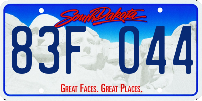SD license plate 83FO44