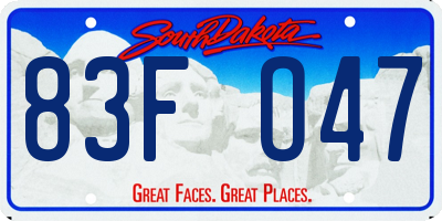 SD license plate 83FO47