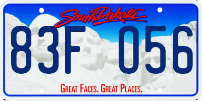 SD license plate 83FO56