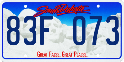 SD license plate 83FO73