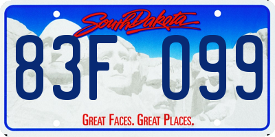 SD license plate 83FO99