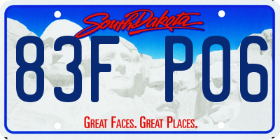 SD license plate 83FP06