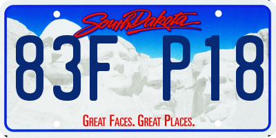 SD license plate 83FP18