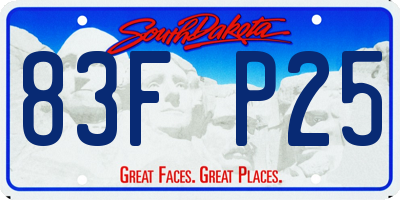 SD license plate 83FP25
