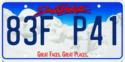SD license plate 83FP41