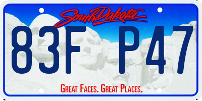 SD license plate 83FP47