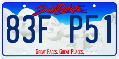 SD license plate 83FP51