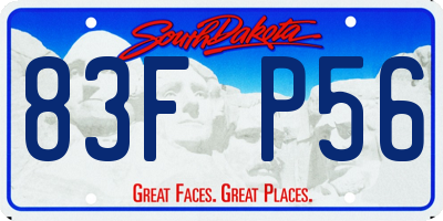 SD license plate 83FP56