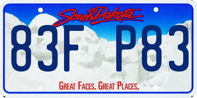 SD license plate 83FP83