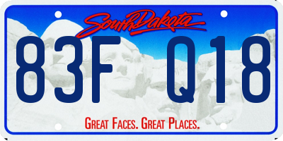 SD license plate 83FQ18