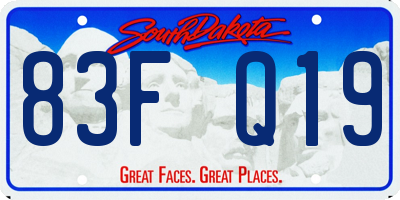 SD license plate 83FQ19