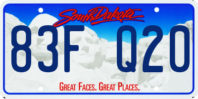 SD license plate 83FQ20