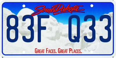 SD license plate 83FQ33
