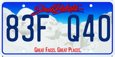 SD license plate 83FQ40