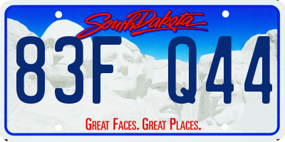 SD license plate 83FQ44