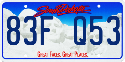 SD license plate 83FQ53