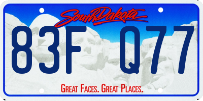 SD license plate 83FQ77
