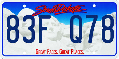SD license plate 83FQ78