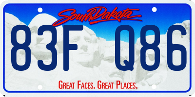SD license plate 83FQ86