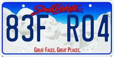 SD license plate 83FR04