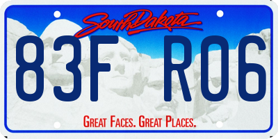 SD license plate 83FR06