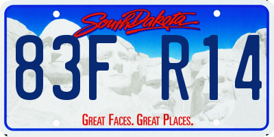 SD license plate 83FR14
