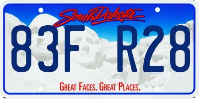 SD license plate 83FR28