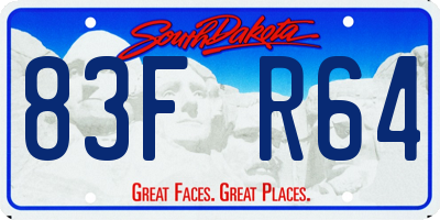 SD license plate 83FR64