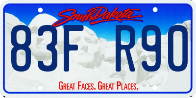 SD license plate 83FR90