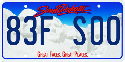 SD license plate 83FS00