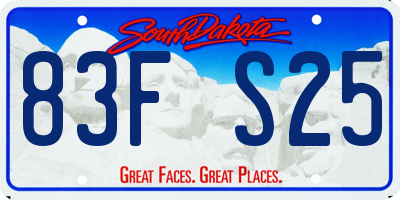 SD license plate 83FS25