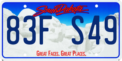 SD license plate 83FS49