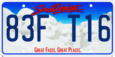 SD license plate 83FT16