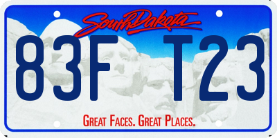 SD license plate 83FT23